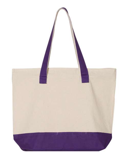 Q-Tees 19L Zippered Tote Q1300 Custom Embroidered Business Logo