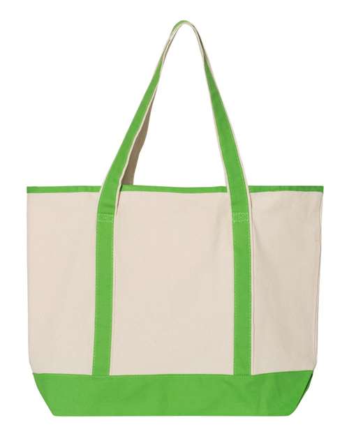 Q-Tees 34.6L Large Canvas Deluxe Tote Q1500 Custom Embroidered Business Logo