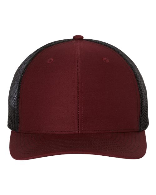 Richardson Snapback Trucker Cap 112 Cardinal/ Black Custom Embroidered Business Logo