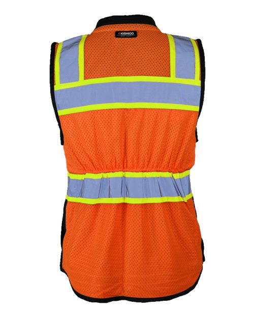 Custom EmbroideredKishigo Women's Premium Black Series Heavy Duty Surveyors Vest 8120 Orange