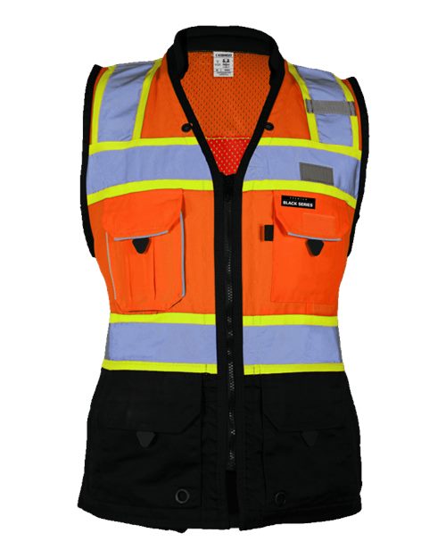 Kishigo Women's Premium Black Series Heavy Duty Surveyors Vest S5021-5022
