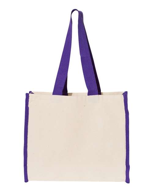 Q-Tees 14L Tote with Contrast-Color Handles Q1100 Custom Embroidered Business Logo