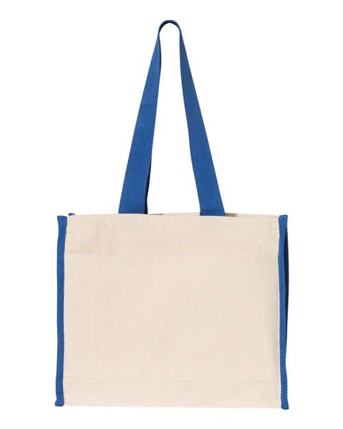 Q-Tees 14L Tote with Contrast-Color Handles Q1100 Custom Embroidered Business Logo