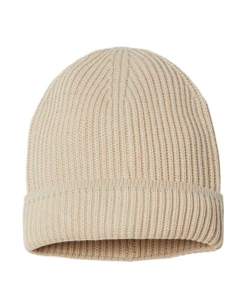 Atlantis Headwear Sustainable Finish Edge Cuffed Beanie MAPLE Custom Embroidered Business Logo