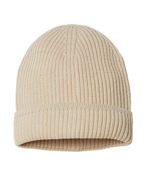 Atlantis Headwear Sustainable Finish Edge Cuffed Beanie MAPLE Custom Embroidered Business Logo