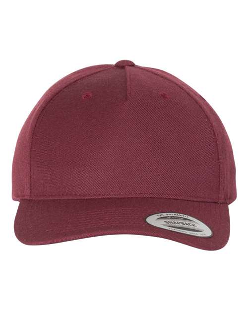 YP Classics Premium Five-Panel Curved Visor Snapback Cap 5789M Custom Embroidered Business Logo