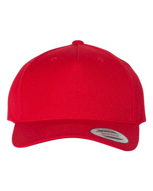 YP Classics Premium Five-Panel Curved Visor Snapback Cap 5789M Custom Embroidered Business Logo