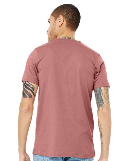 BELLA + CANVAS Jersey V-Neck Tee 3005 Mauve Custom Embroidered Business Logo