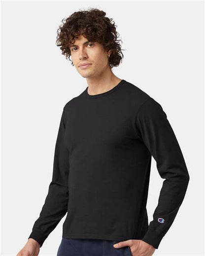 Champion Garment-Dyed Long Sleeve T-Shirt CD200 Custom Embroidered Business Logo