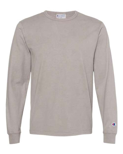 Champion Garment-Dyed Long Sleeve T-Shirt CD200 Custom Embroidered Business Logo