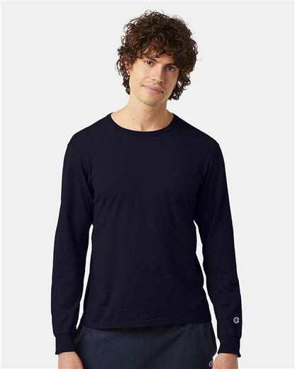 Champion Garment-Dyed Long Sleeve T-Shirt CD200 Custom Embroidered Business Logo