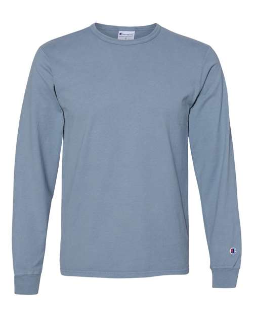 Champion Garment-Dyed Long Sleeve T-Shirt CD200 Custom Embroidered Business Logo