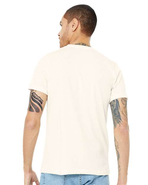 BELLA + CANVAS Triblend Tee 3413 Solid Natural Triblend Custom Embroidered Business Logo