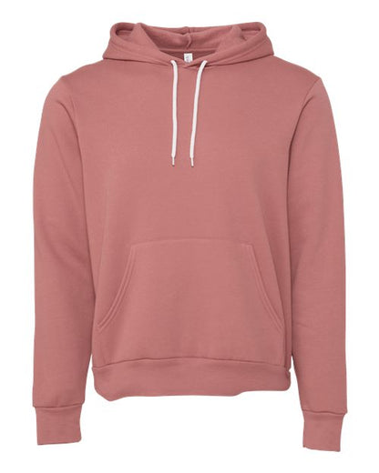 BELLA + CANVAS Sponge Fleece Hoodie 3719 Mauve Custom Embroidered Business Logo