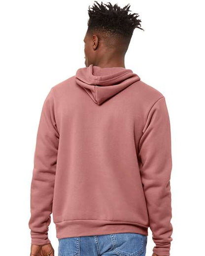 BELLA + CANVAS Sponge Fleece Hoodie 3719 Mauve Custom Embroidered Business Logo
