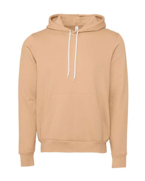 BELLA + CANVAS Sponge Fleece Hoodie 3719 Heather Sand Dune Custom Embroidered Business Logo