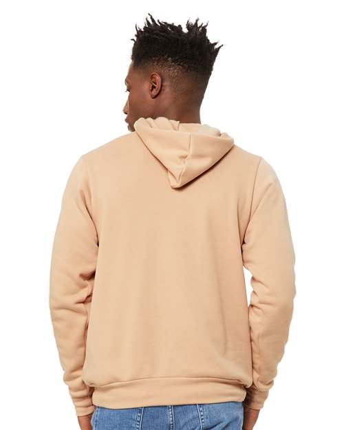 BELLA + CANVAS Sponge Fleece Hoodie 3719 Heather Sand Dune Custom Embroidered Business Logo
