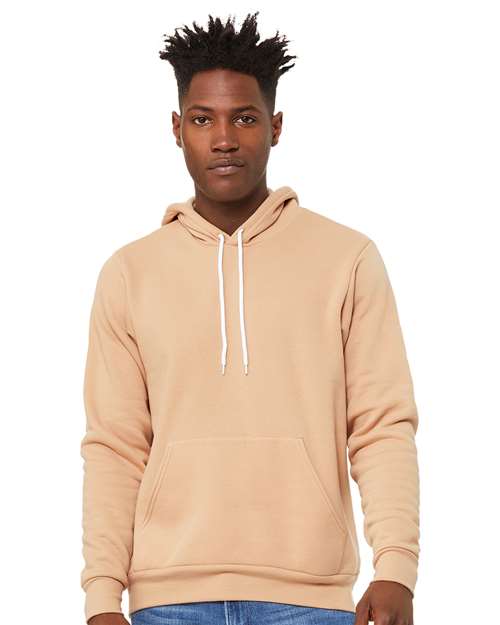 Custom Embroidered  BELLA + CANVAS Sponge Fleece Hoodie 3719 Heather Sand Dune