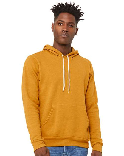Custom Embroidered  BELLA + CANVAS Sponge Fleece Hoodie 3719 Heather Mustard