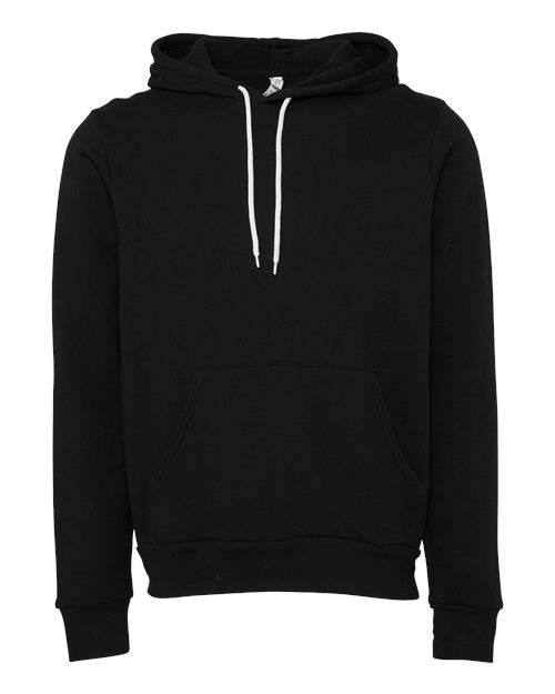 BELLA + CANVAS Sponge Fleece Hoodie 3719 DTG Black Custom Embroidered Business Logo