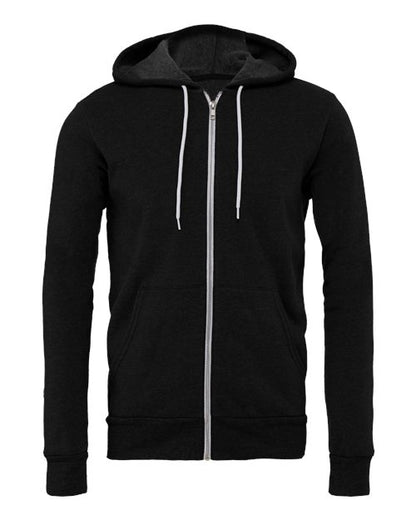 BELLA + CANVAS Sponge Fleece Full-Zip Hoodie 3739 Black Heather