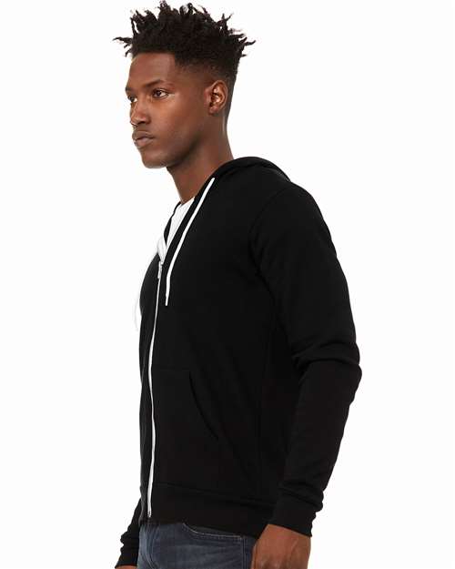 BELLA + CANVAS Sponge Fleece Full-Zip Hoodie 3739 DTG Black