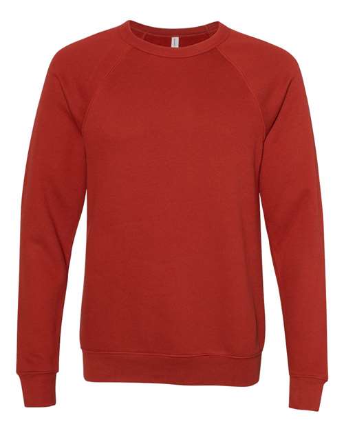 BELLA + CANVAS Sponge Fleece Raglan Crewneck Sweatshirt 3901 Custom Embroidered Business Logo