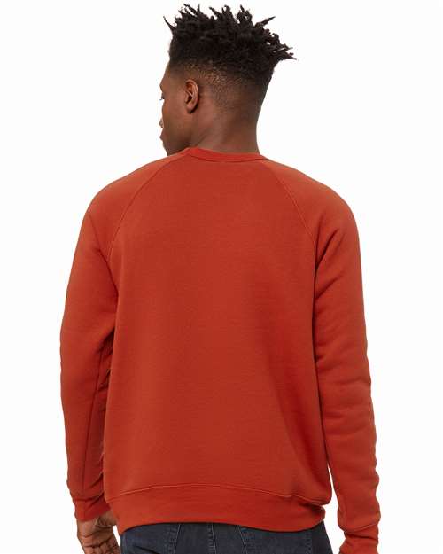 BELLA + CANVAS Sponge Fleece Raglan Crewneck Sweatshirt 3901 Custom Embroidered Business Logo