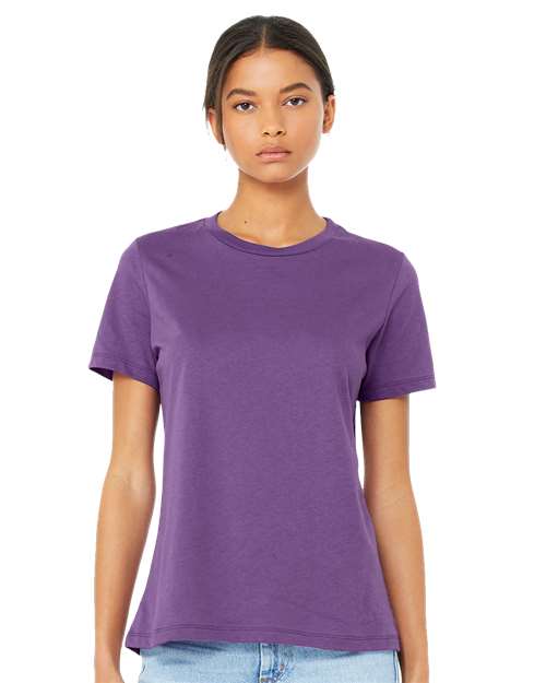 Custom Embroidered  BELLA + CANVAS Women’s Relaxed Jersey Tee 6400 Royal Purple