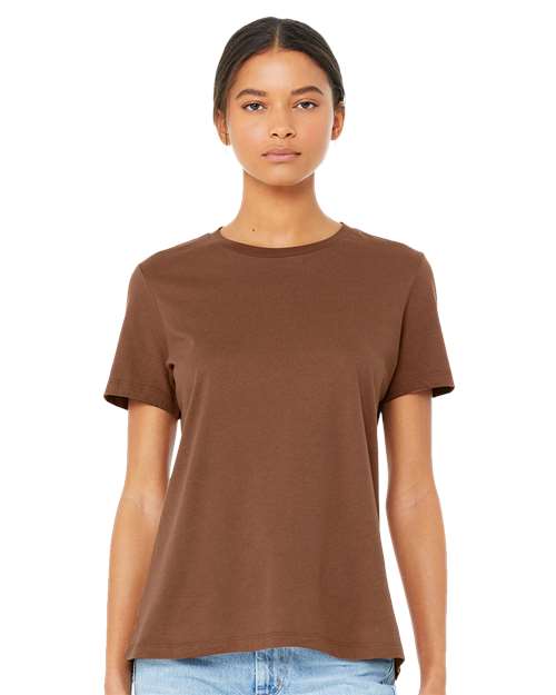 Custom Embroidered  BELLA + CANVAS Women’s Relaxed Jersey Tee 6400 Chestnut