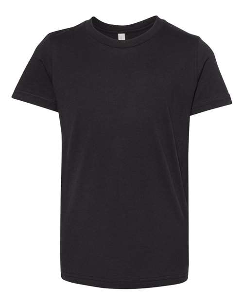BELLA + CANVAS Youth Jersey Tee 3001Y Vintage Black Custom Embroidered Business Logo