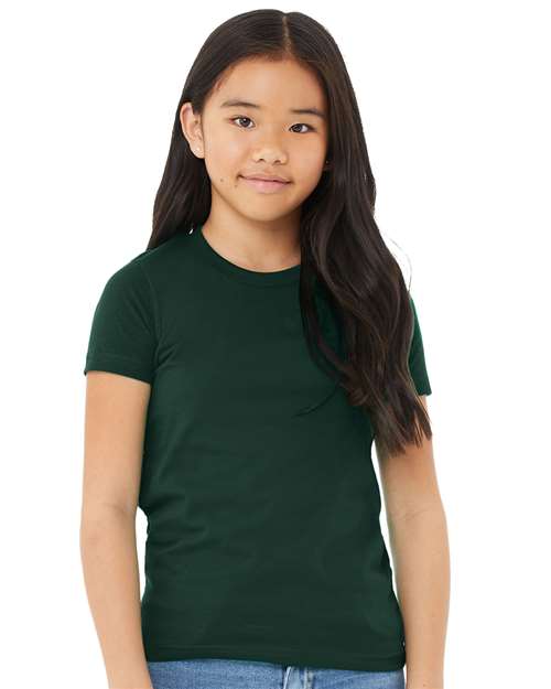 Custom Embroidered  BELLA + CANVAS Youth Jersey Tee 3001Y Forest