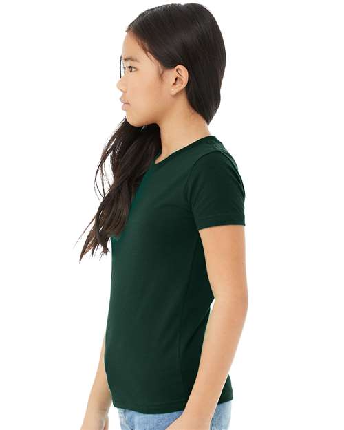 BELLA + CANVAS Youth Jersey Tee 3001Y Forest Custom Embroidered Business Logo