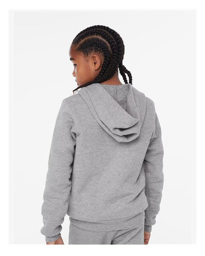 BELLA + CANVAS Youth Sponge Fleece Full-Zip Hoodie 3739Y Custom Embroidered Business Logo