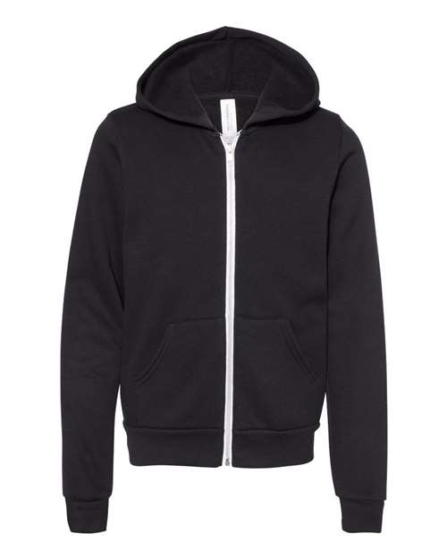 BELLA + CANVAS Youth Sponge Fleece Full-Zip Hoodie Sweatshirt 3739Y