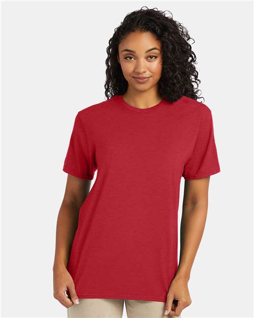 Custom Embroidered  Hanes Perfect-T T-Shirt 4980 Heather Red
