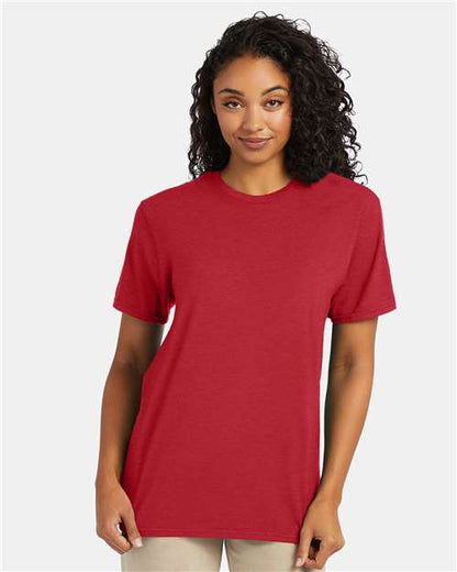 Custom Embroidered  Hanes Perfect-T T-Shirt 4980 Heather Red