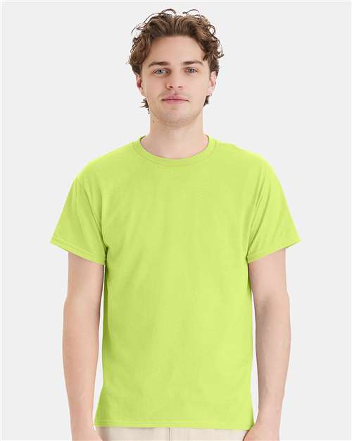 Custom Embroidered  Hanes Ecosmart™ T-Shirt 5170 Safety Green