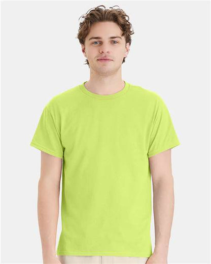 Custom Embroidered  Hanes Ecosmart™ T-Shirt 5170 Safety Green