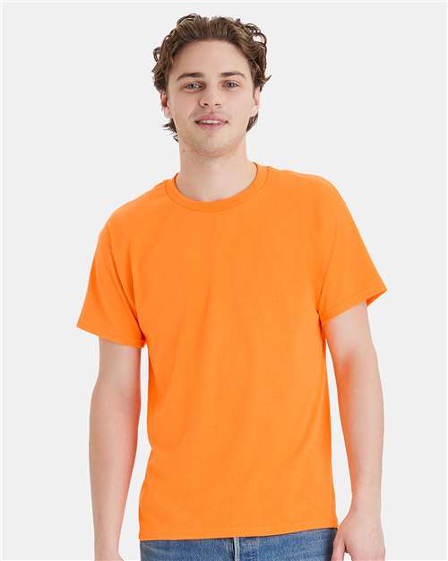 Custom Embroidered  Hanes Ecosmart™ T-Shirt 5170 Safety Orange