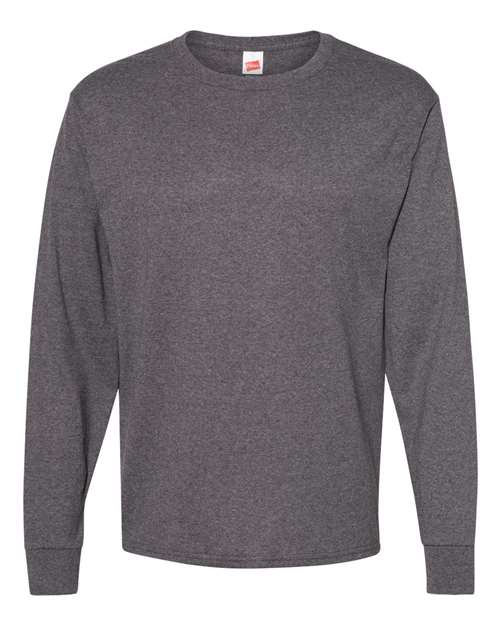 Hanes Essential-T Long Sleeve T-Shirt 5286 Charcoal Heather