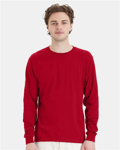 Hanes Essential-T Long Sleeve T-Shirt 5286 Deep Red