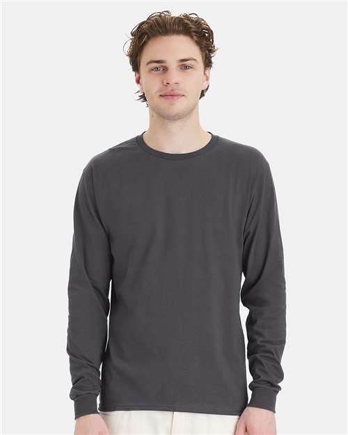 Hanes Essential-T Long Sleeve T-Shirt 5286 Smoke Grey