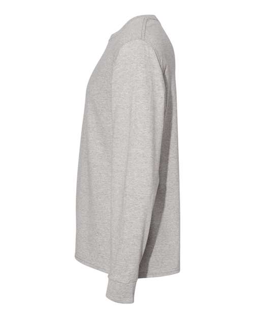 Hanes Essential-T Long Sleeve T-Shirt 5286 Oxford Grey