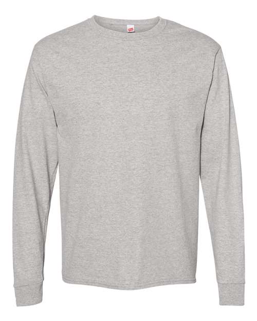 Hanes Essential-T Long Sleeve T-Shirt 5286 Oxford Grey
