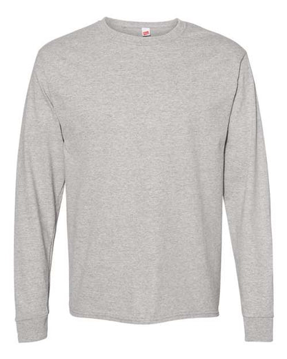 Hanes Essential-T Long Sleeve T-Shirt 5286 Oxford Grey