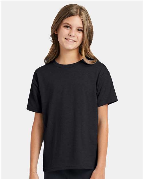 Custom Embroidered  Hanes Ecosmart™ Youth T-Shirt 5370 Charcoal Heather