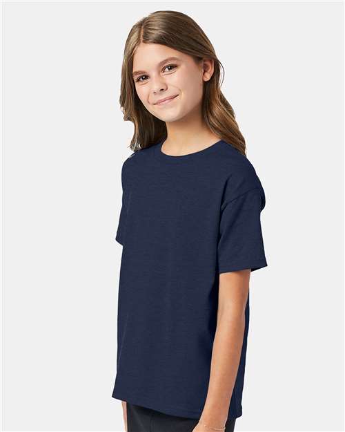 Hanes Ecosmart™ Youth T-Shirt 5370 Heather Navy