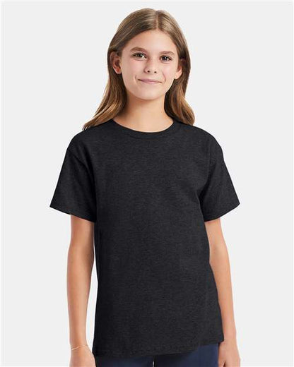Custom Embroidered  Hanes Essential-T Youth T-Shirt 5480 Charcoal Heather