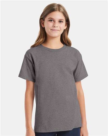 Custom Embroidered  Hanes Essential-T Youth T-Shirt 5480 Oxford Grey